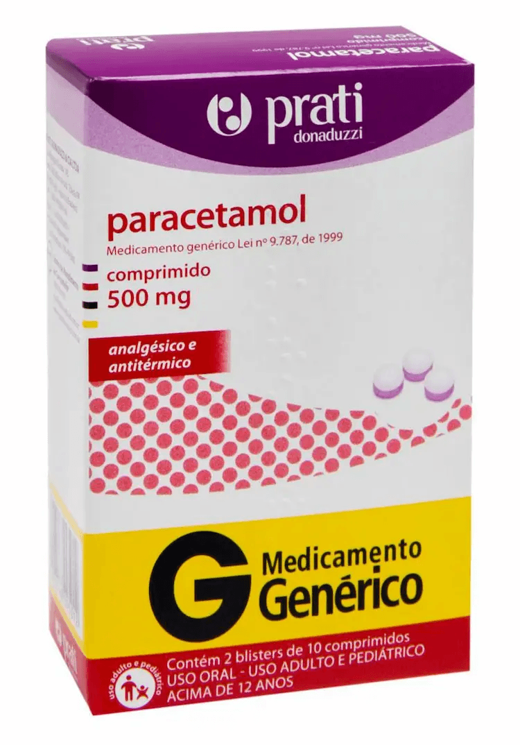 Paracetamol 500mg - 20 Comprimidos - Imagem 1